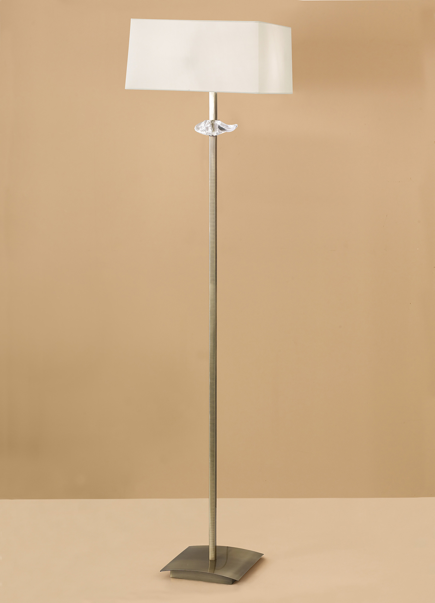 Akira Antique Brass-Cream Floor Lamps Mantra Shaded Floor Lamps